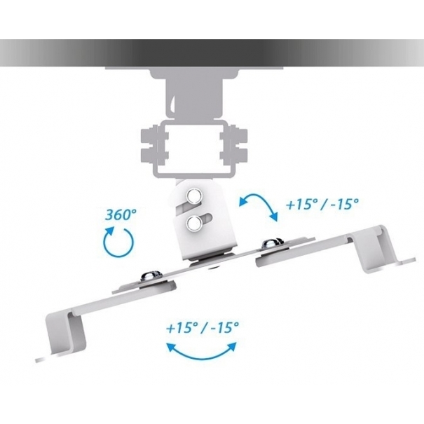 Supporto a soffitto per videoproiettore "Prime", universale, fisso da 15cm (bianco)