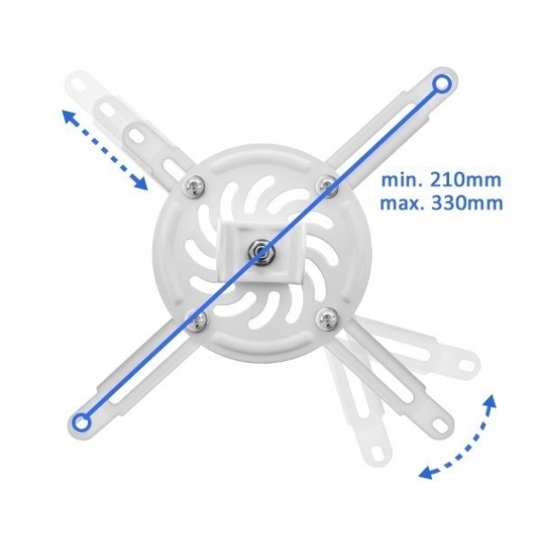 Supporto a soffitto per videoproiettore "Prime", universale, fisso da 15cm (bianco)