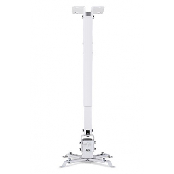 Supporto a soffitto per videoproiettore "Slim", universale, regolabile da 42/65cm (bianco)
