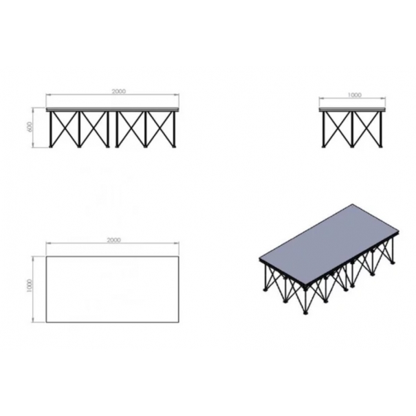SAGITTER Modula Base 2x1 Black H60