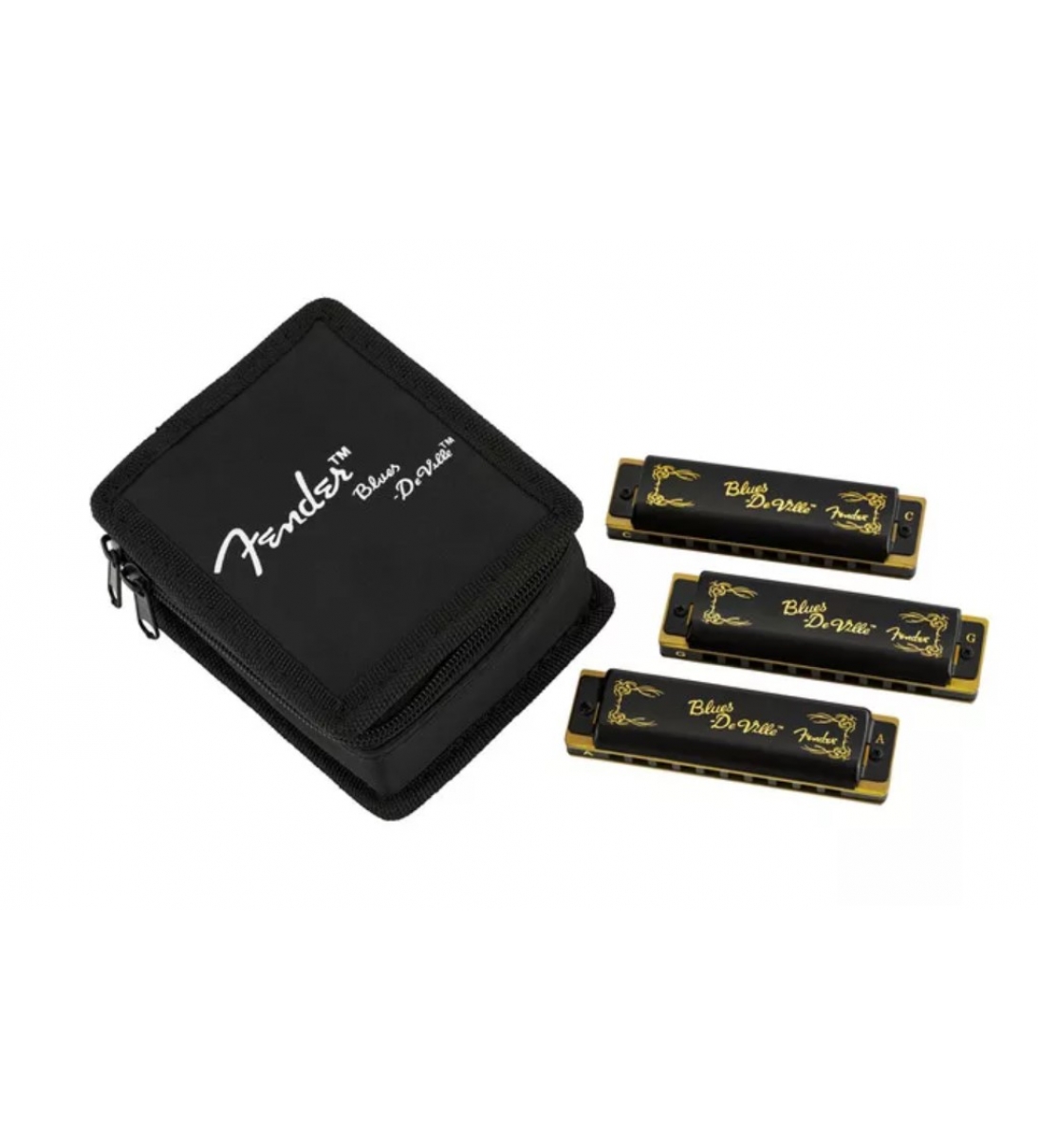 Blues Deville Harmonica with Case (pack of 3)