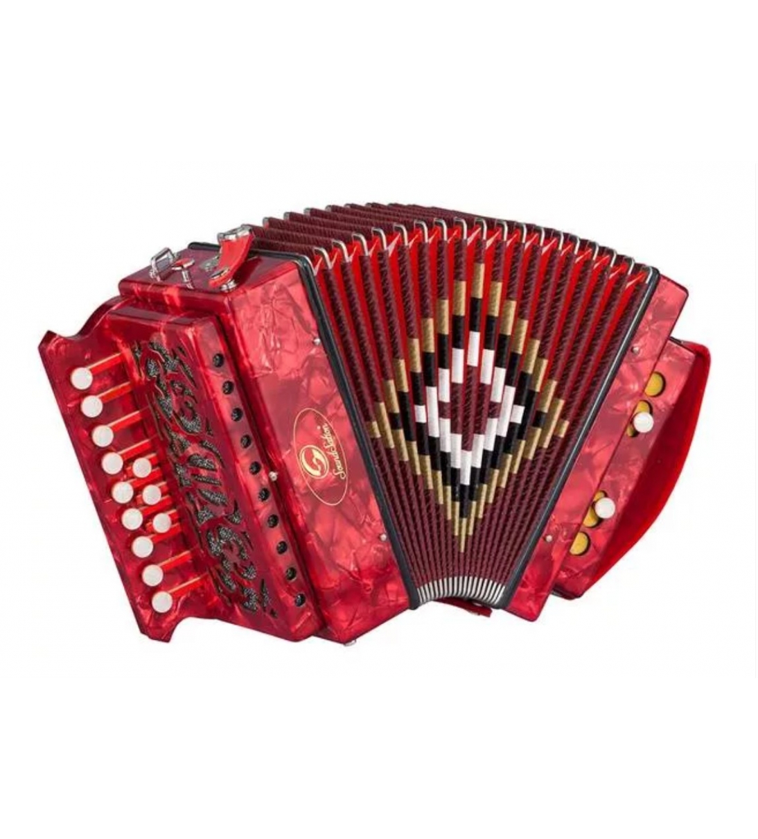 SAC-1202C-RD ORGANETTO DIATONICO IN DO IN CELLULOIDE