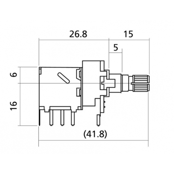 YELLOW PARTS EZ1205 Potenziometro Push-Pull Volume 250k [124015]
