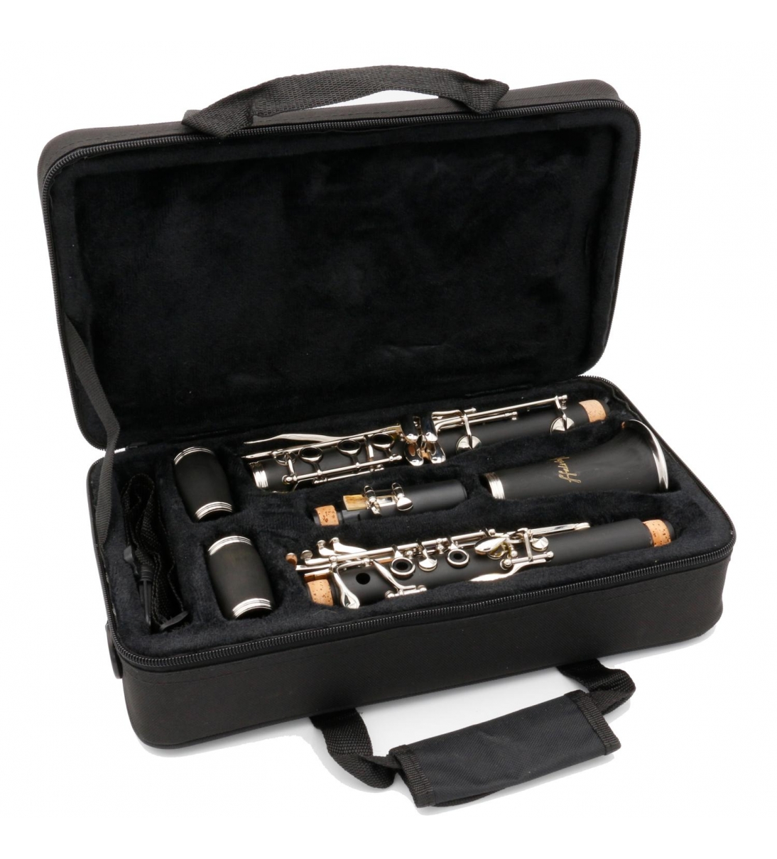 Clarinetto Sib 17 Chiavi Nichelate con Doppio Barilotto (Custodia Soft-Line)