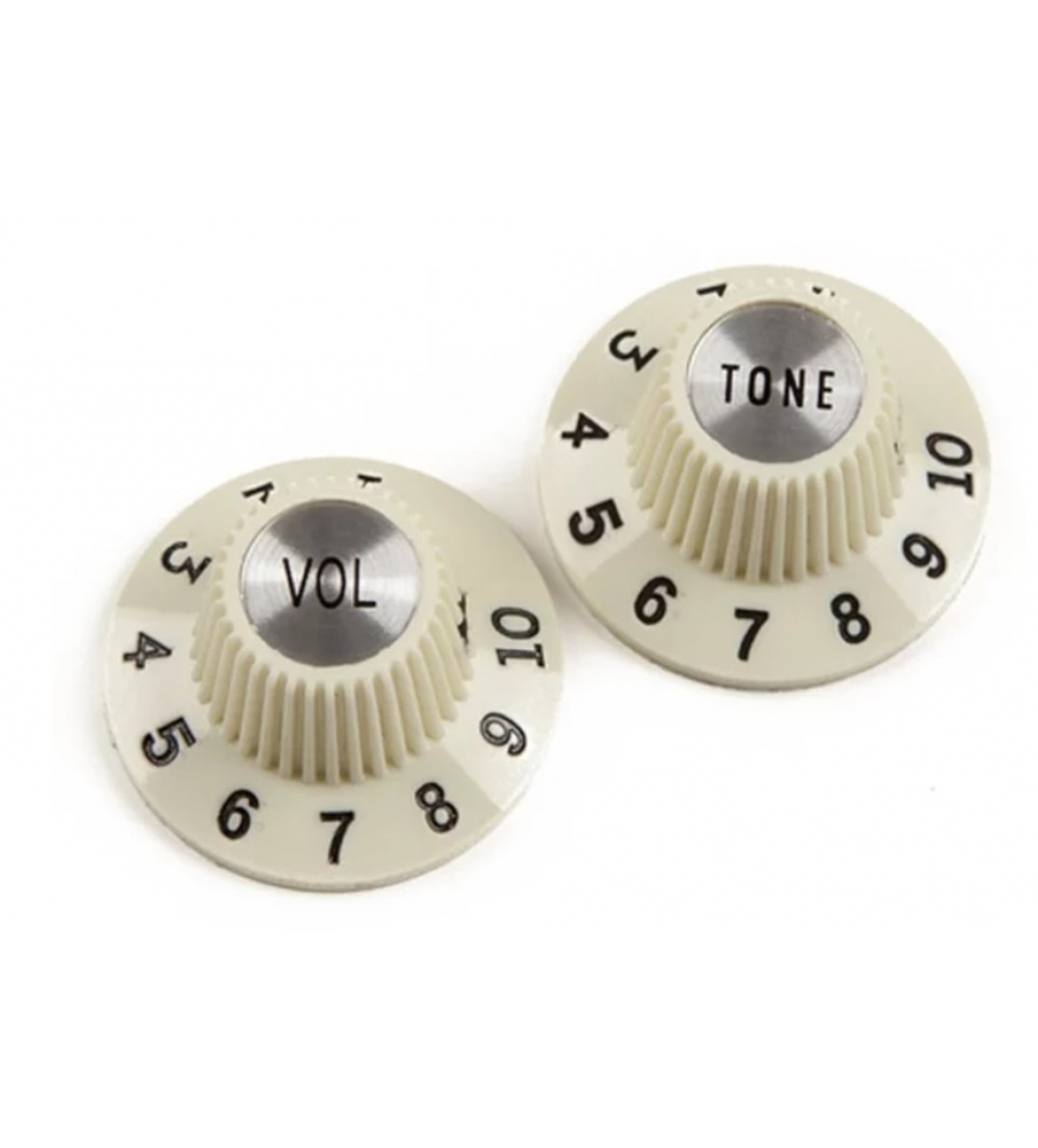 Pure Vintage 1965 Jazzmaster "Witch Hat" Knobs (2) Vintage White