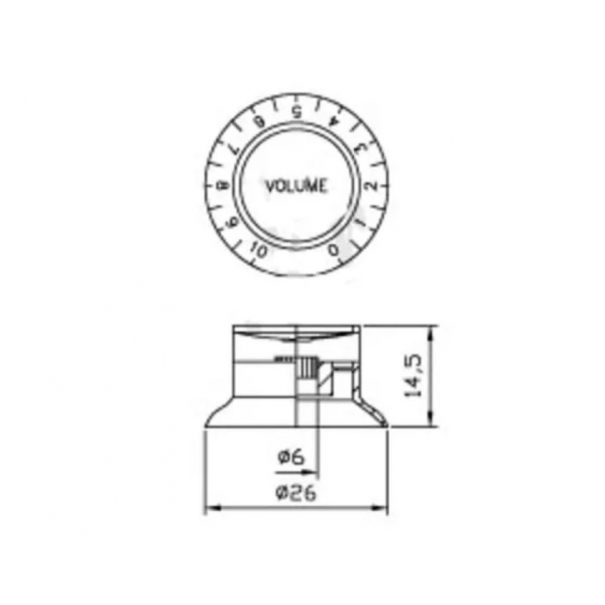 KSGGD GD V Knob per Chitarra