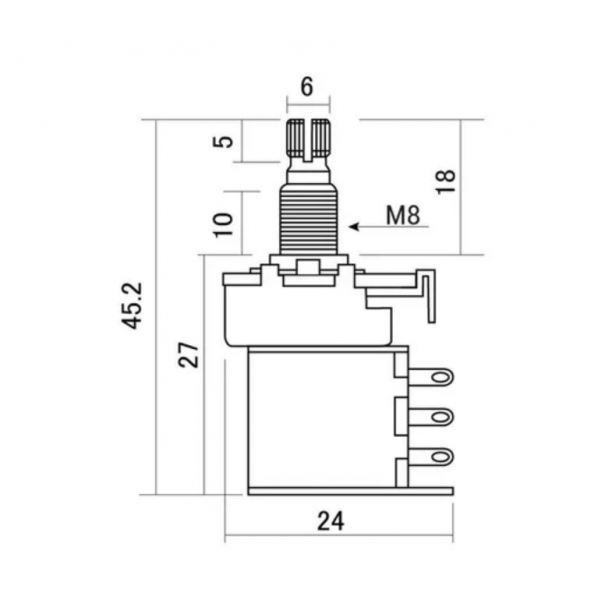 HOSCO Push 500a - Potenziometro Push-pull Per Chitarra E Basso 500k A [133949]