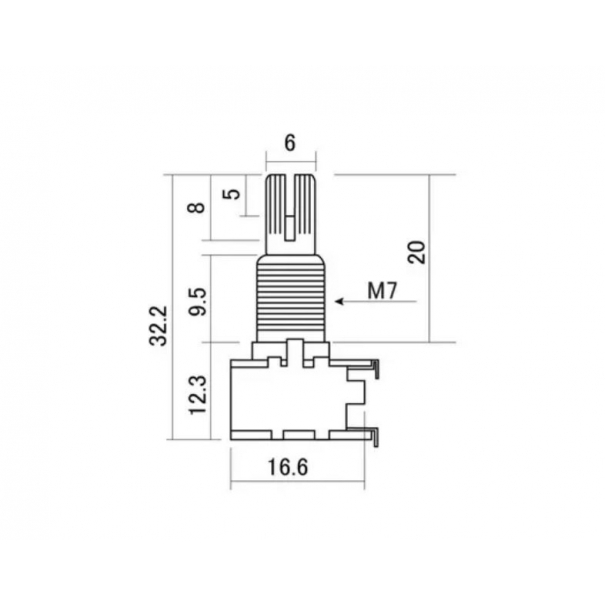 HOSCO VR-126W 500 Potenziometro Balancer Per Chitarra E Basso 500k