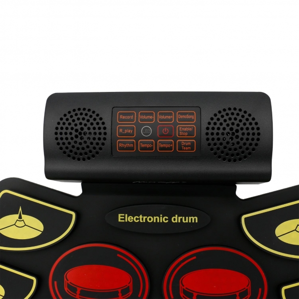 Pad Batteria Elettronica Stereo Portatile con 9 Pad e 2 Pedali (Ricaricabile)