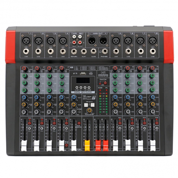 EVOMIX-08-USB Mixer/Scheda Audio 8 canali, multieffetto DSP, interfaccia USB, lettore Mp3, Bluetooth