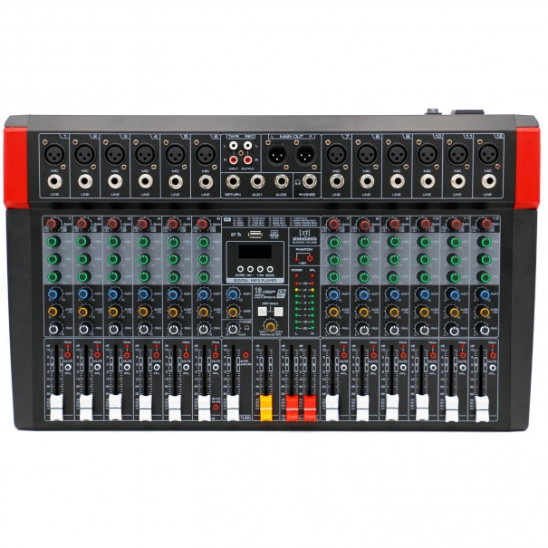 EVOMIX-12-USB Mixer/Scheda Audio 12 canali, multieffetto DSP, interfaccia USB, lettore Mp3, Bluetooth