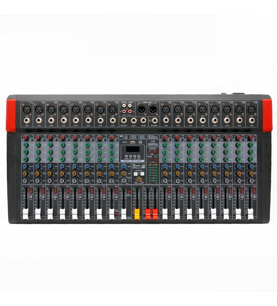 EVOMIX-16-USB Mixer/Scheda Audio 16 canali, multieffetto DSP, interfaccia USB, lettore Mp3, Bluetooth