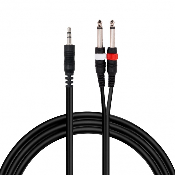 Cavo 1x Mini Jack Stereo 3,5 mm - 2x Jack 1,5 mt.
