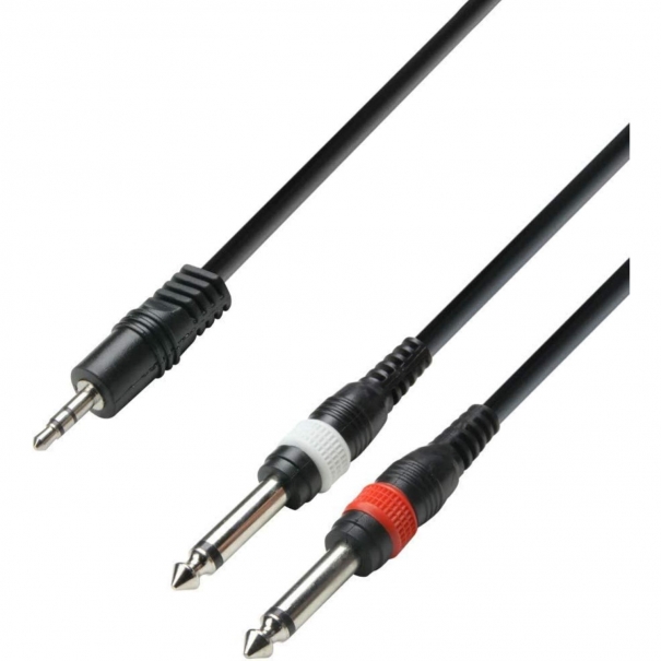 Cavo 1x Mini Jack Stereo 3,5 mm - 2x Jack 3 mt