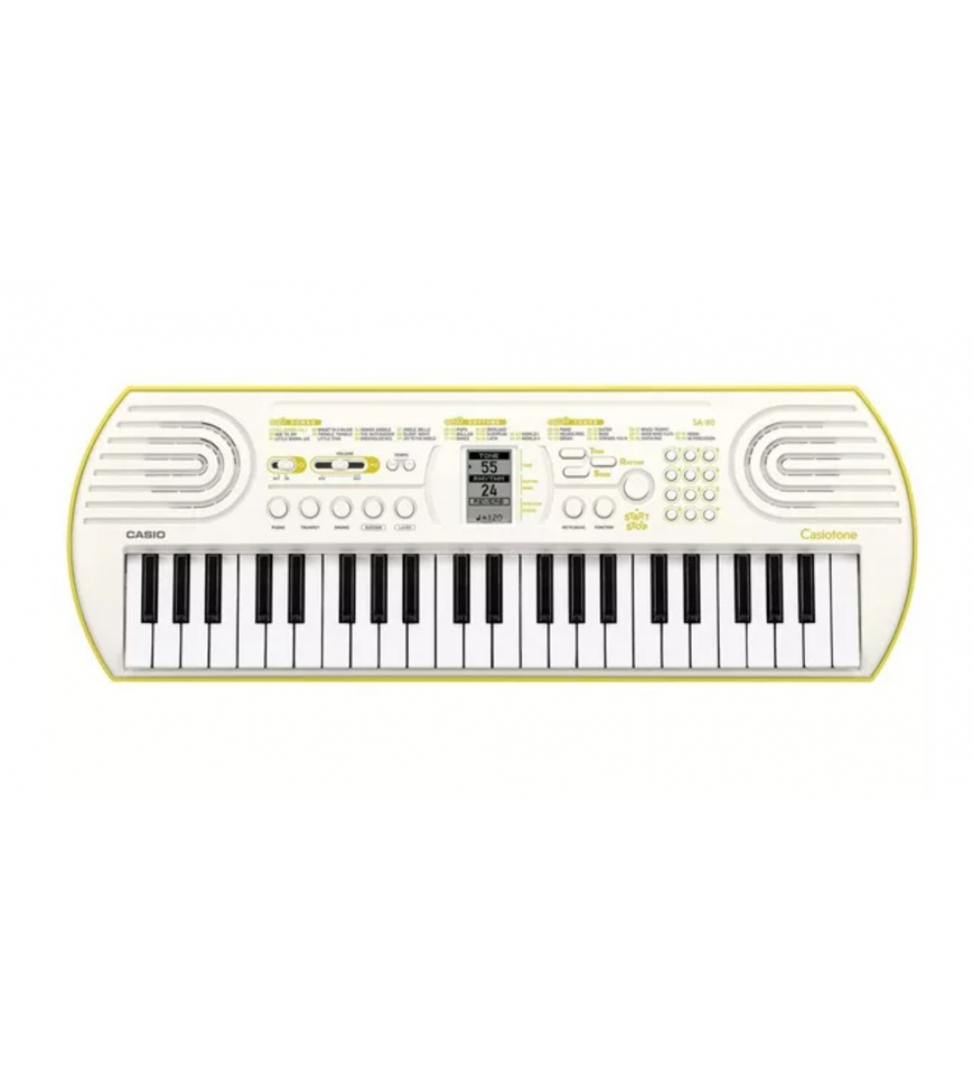 CASIO SA-80 TASTIERA 44 TASTI MINI BIANCA / GIALLO LIMONE