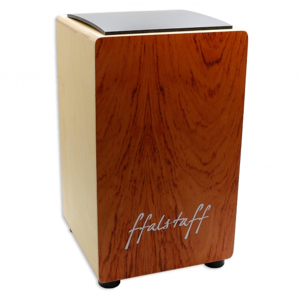 Cajon in Legno Effetto Naturale con Cuscino (30 x 29 x 50 cm)