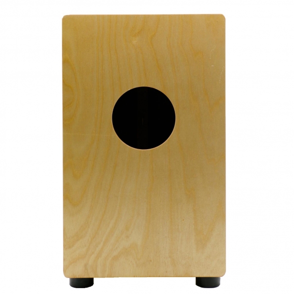 Cajon in Legno Effetto Naturale con Cuscino (30 x 29 x 50 cm)