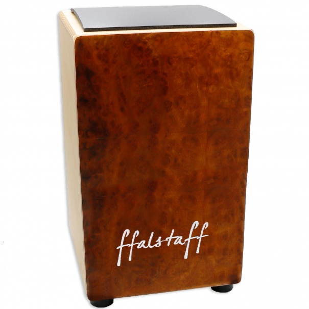 Cajon in Legno Effetto Naturale color Ciliegio con Cuscino (30 x 29 x 50 cm)