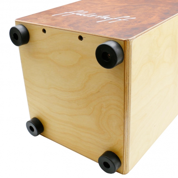 Cajon in Legno Effetto Naturale color Ciliegio con Cuscino (30 x 29 x 50 cm)