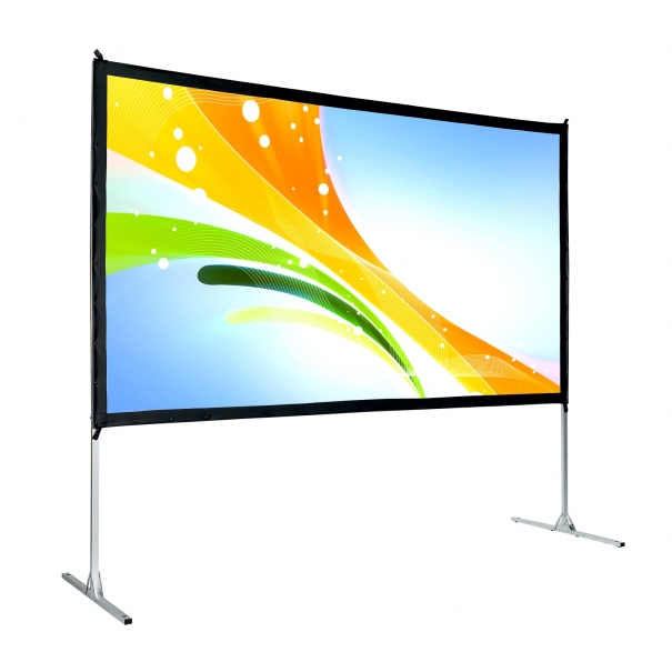 Schermo proiezione "Light-Folder" ultraleggero con cornice ripiegabile e 2 teli, "White" bianco ottico classico e "Rear" da retroproiezione 259x162cm 120" 16:10