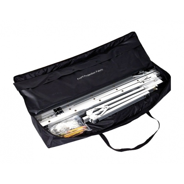 Schermo proiezione "Light-Folder" ultraleggero con cornice ripiegabile e 2 teli, "White" bianco ottico classico e "Rear" da retroproiezione 259x162cm 120" 16:10