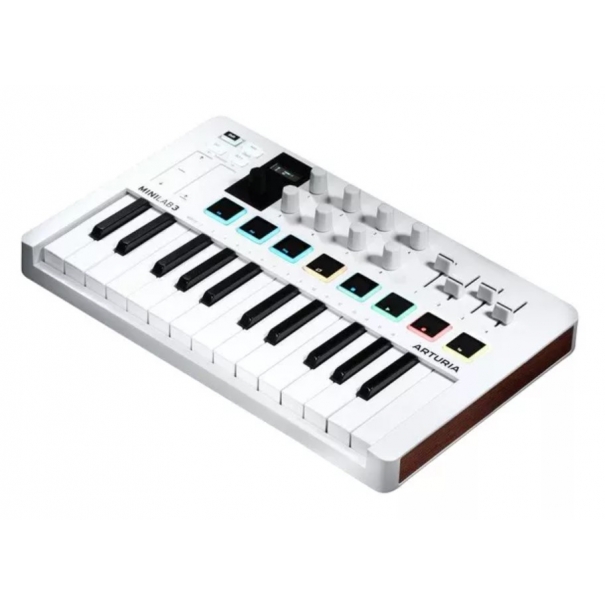 MiniLab 3 White TASTIERA CONTROLLER USB 25 TASTI MINI, 8 PAD RGB, 8 ENCODER ROTATIVI