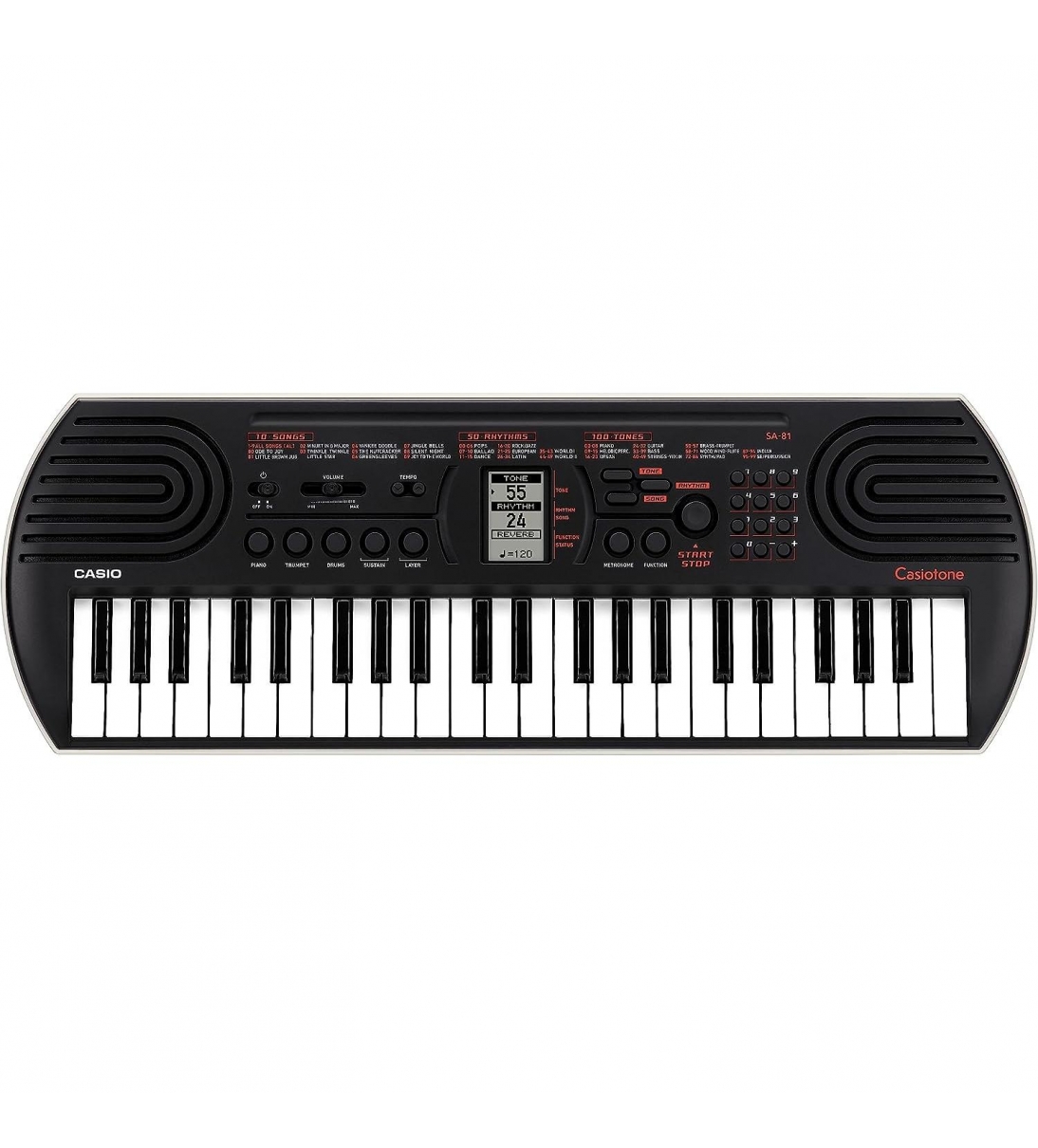 SA81 Tastiera Elettronica 44 Tasti (Nera fondo bianco)