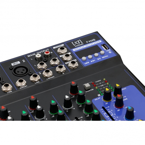 F4-MB Mixer 4 canali MP3 USB Bluetooth con Effetto Echo