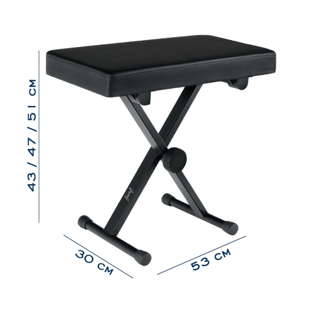 Panchetta regolabile con seduta (53x30 cm) in Eco-Pelle (imbottitura 5 cm)