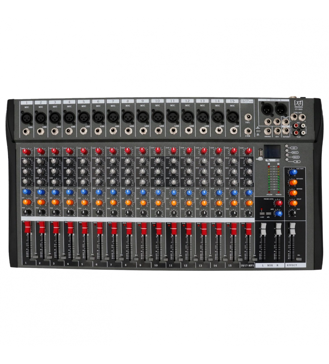 CT-160S Mixer/Scheda Audio 16 canali (reali) MP3 USB Bluetooth con Effetto Echo
