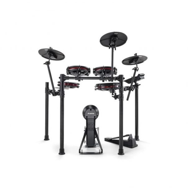 Batteria Elettronica NITROMAX KIT con Pelli Mesh Silenziose, Rullante a Doppia Zona da 10", Pedale Grancassa