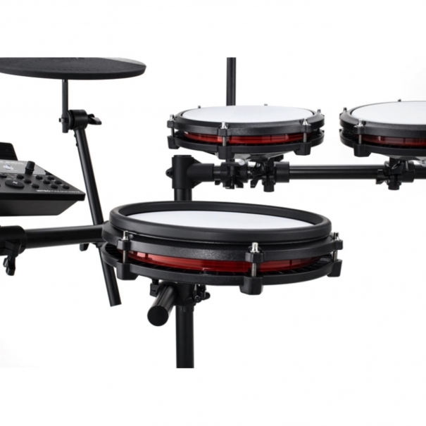 Batteria Elettronica NITROMAX KIT con Pelli Mesh Silenziose, Rullante a Doppia Zona da 10", Pedale Grancassa