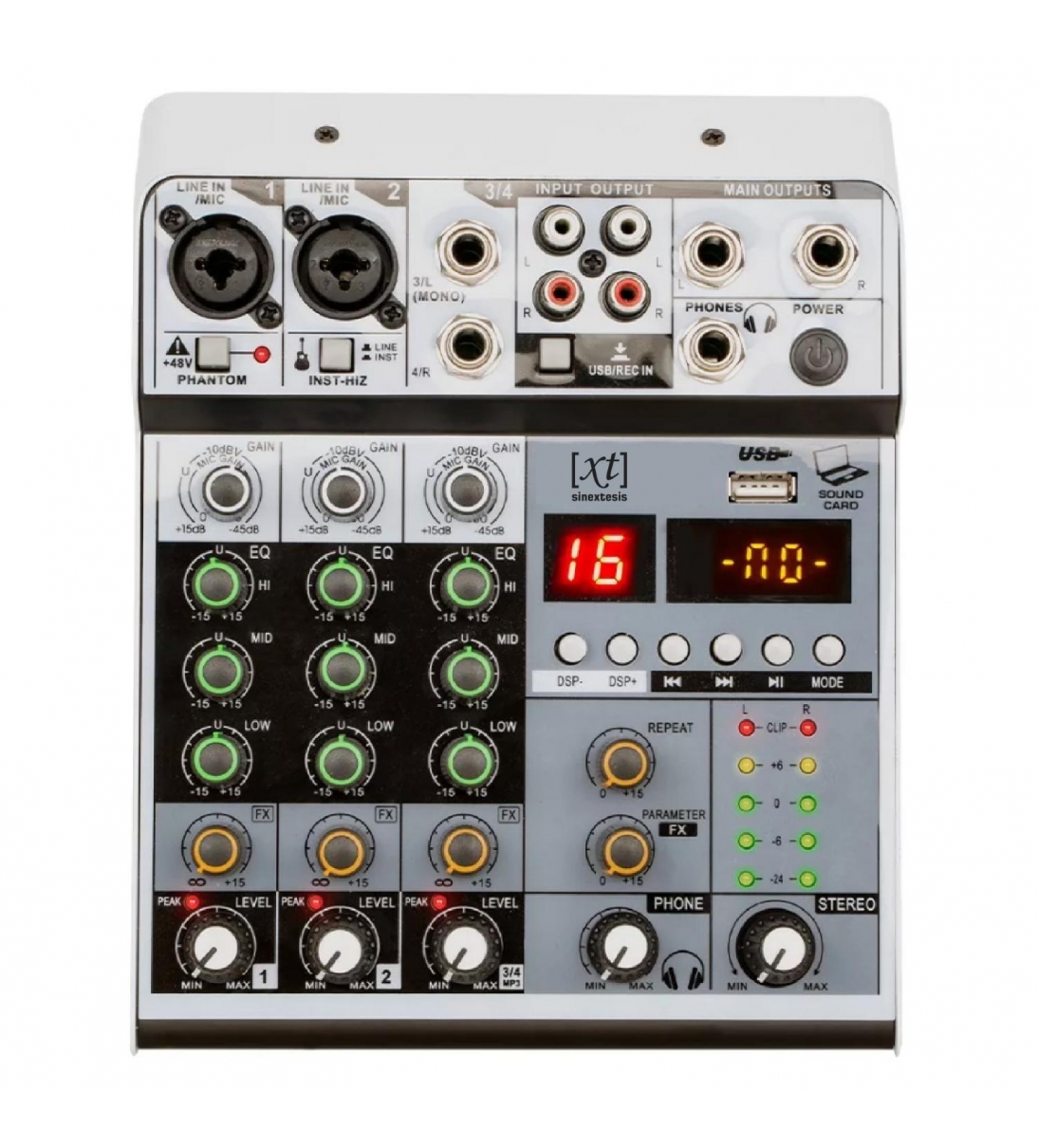 D4-BT Mixer/Scheda Audio 4 canali MP3 USB Bluetooth