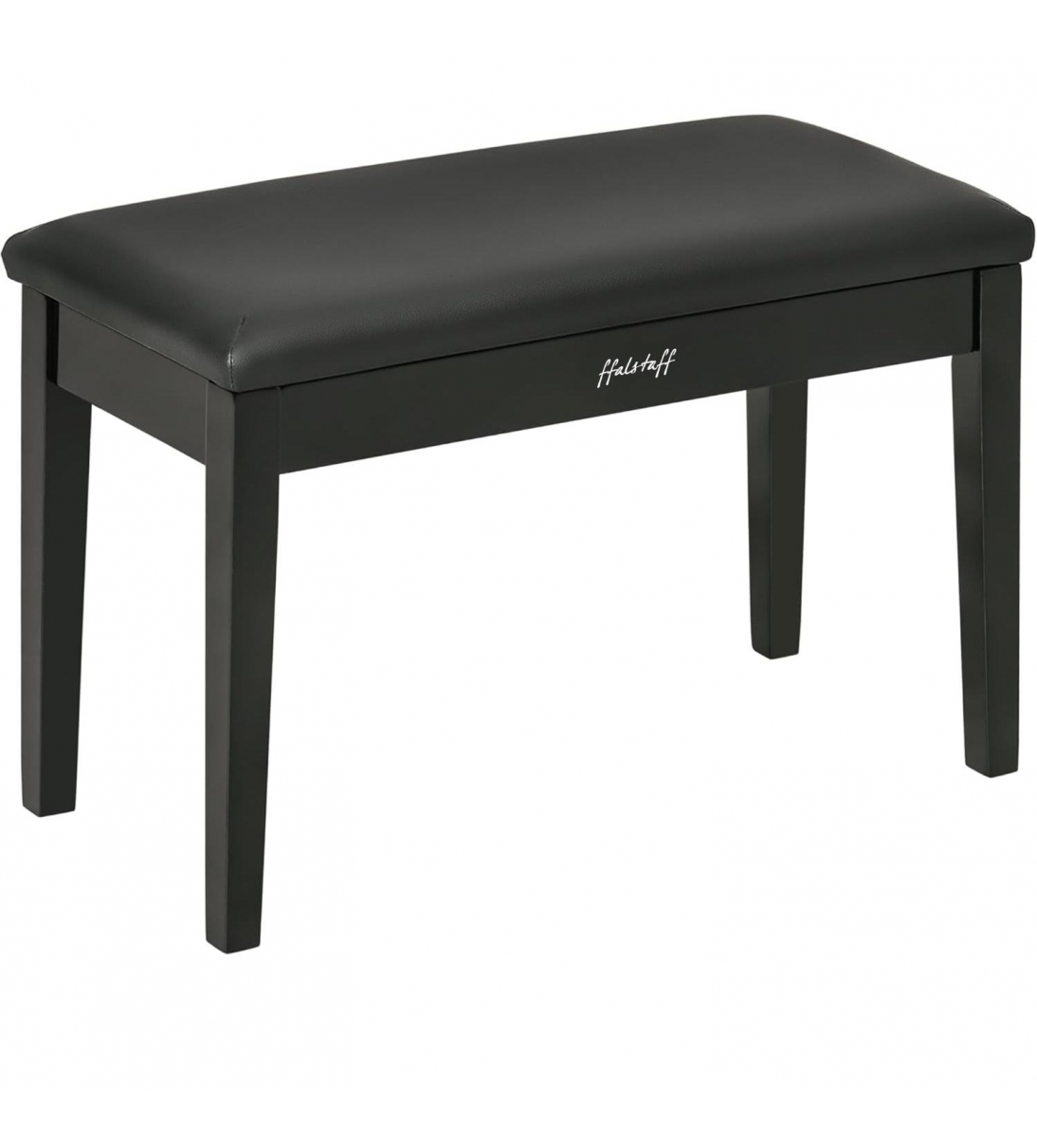 Panca per Pianoforte con Vano Portaoggetti in Legno con Sedile in Eco-Pelle