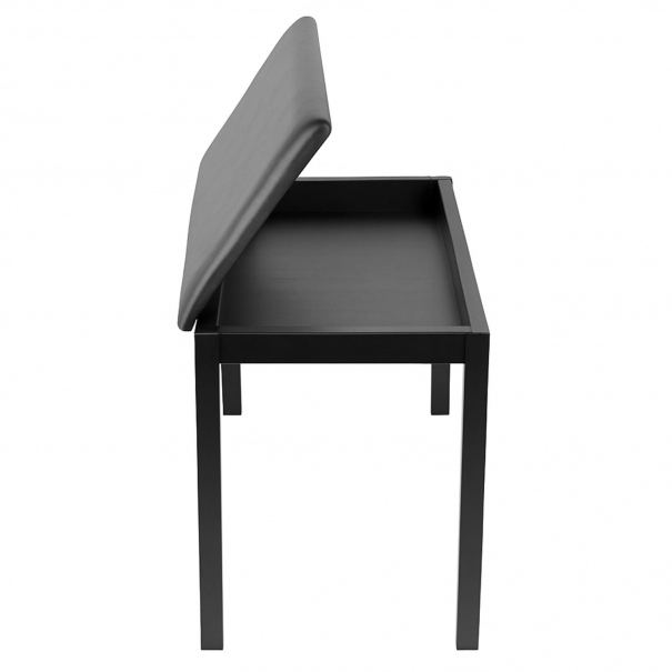 Panca per Pianoforte con Vano Portaoggetti in Legno con Sedile in Eco-Pelle