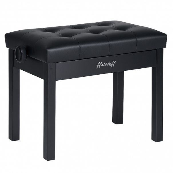 Panca per Pianoforte con Altezza Regolabile in Legno con Sedile in Eco-Pelle con Effetto Capitonné