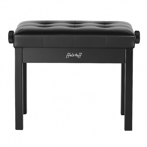 Panca per Pianoforte con Altezza Regolabile in Legno con Sedile in Eco-Pelle con Effetto Capitonné