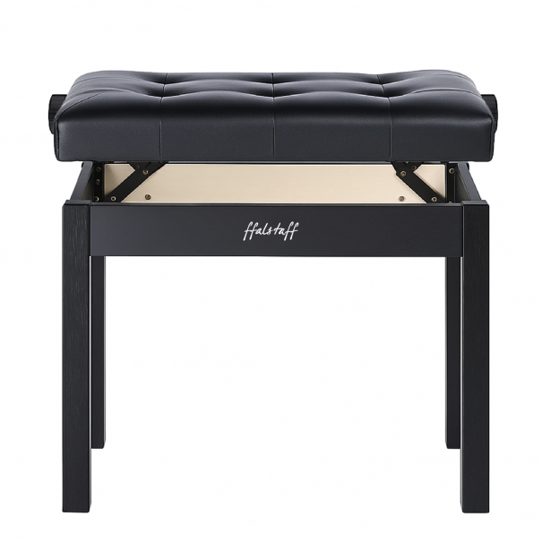 Panca per Pianoforte con Altezza Regolabile in Legno con Sedile in Eco-Pelle con Effetto Capitonné