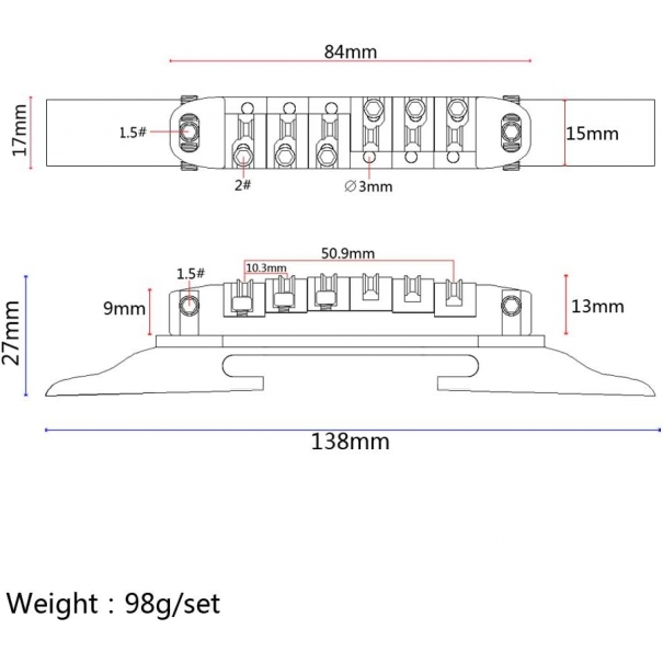 Set di selle per chitarra in palissandro per chitarra jazz