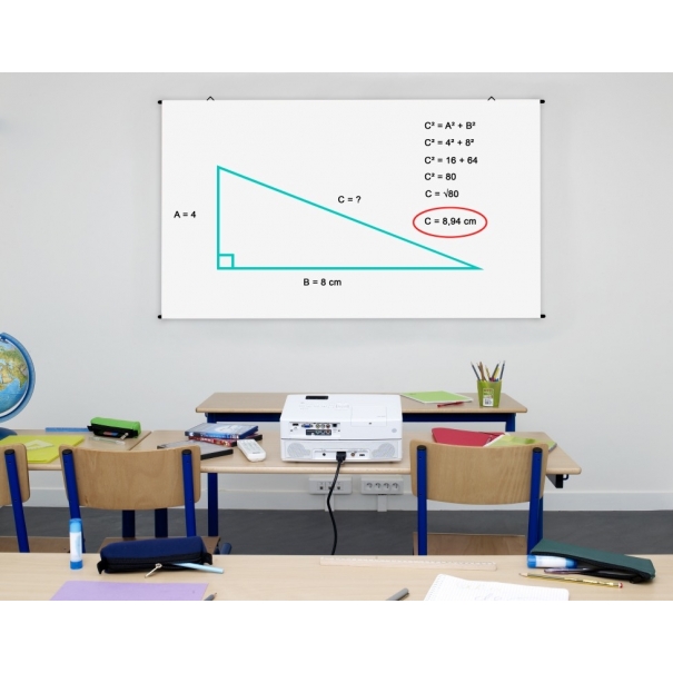Telo semplice da proiezione "Basic", "White" bianco ottico classico 300x225cm 148" 4:3