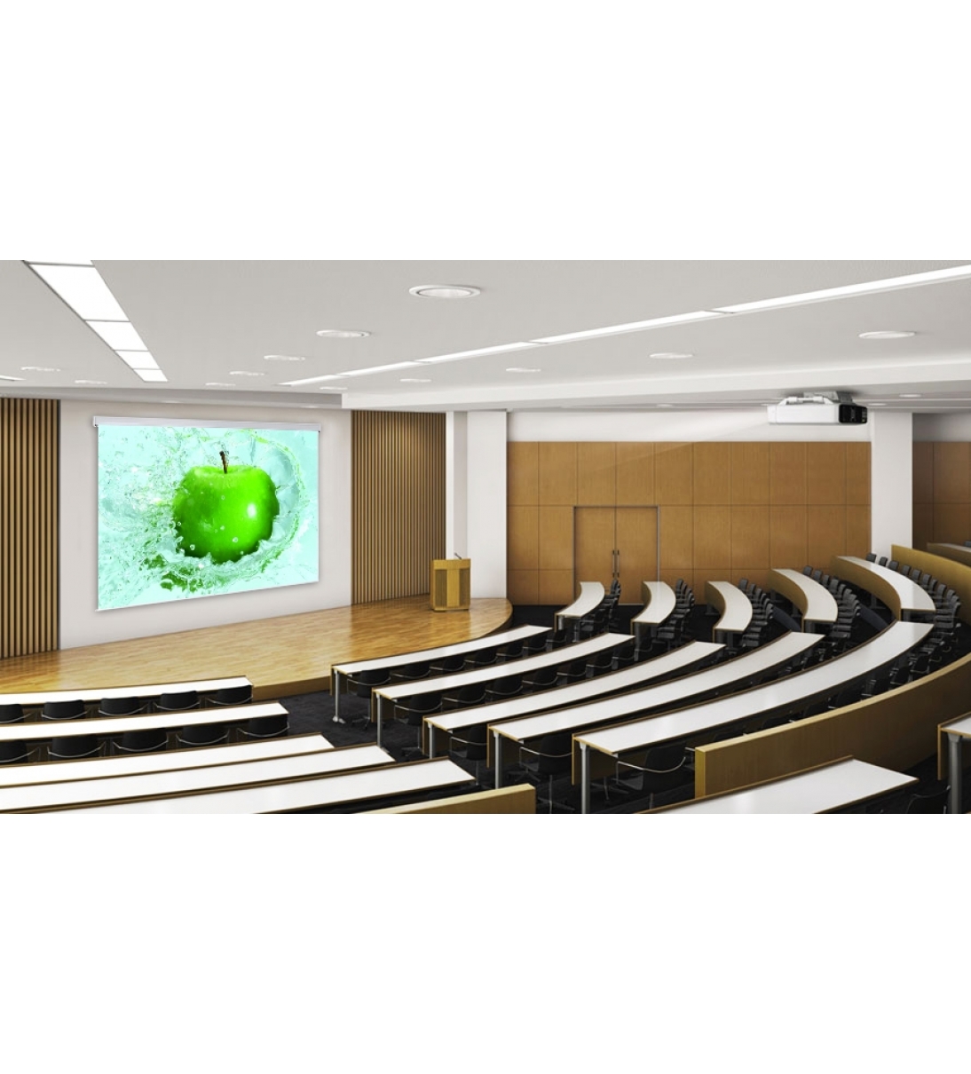 Schermo proiezione "Videomot" motorizzato, con telo "White" bianco ottico classico 400x300cm 197" 4:3