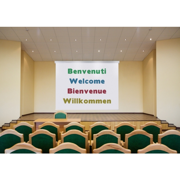 Schermo proiezione "Videomot" motorizzato, con telo "White" bianco ottico classico 400x300cm 197" 4:3