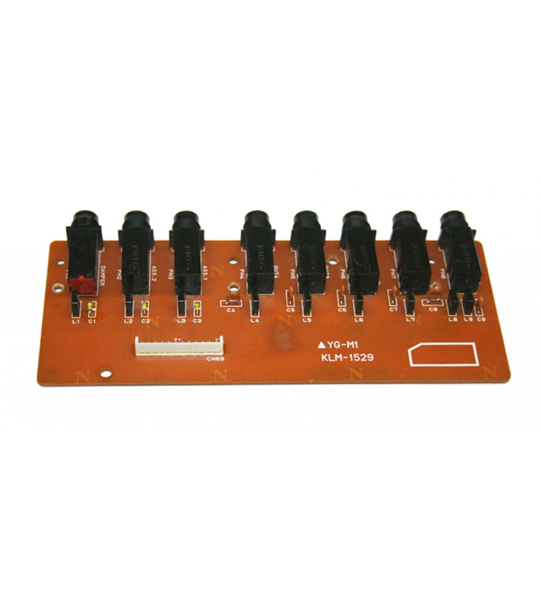 Scheda jack (KLM-1529), per sintetizzatore Korg 01/W. Questa scheda di ricambio è il codice Korg 001152900