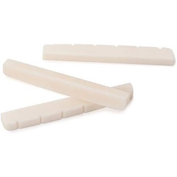 Capotasto in vero osso, non sbiancato, scanalato, 42 mm, per chitarra elettrica Stratocaster e Telecaster, 42 x 3,5 mm