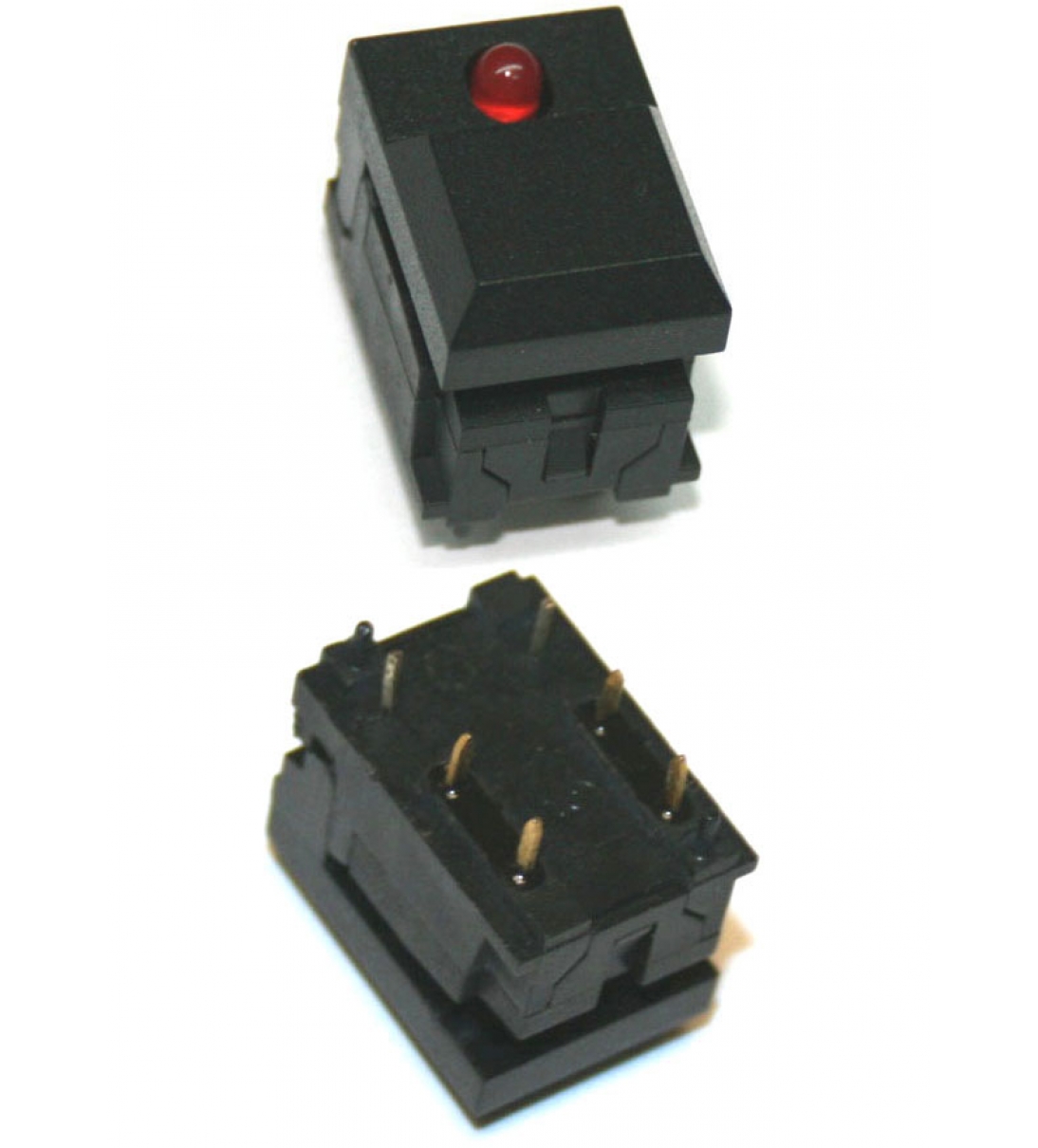 Interruttore a pannello nero, con LED rosso