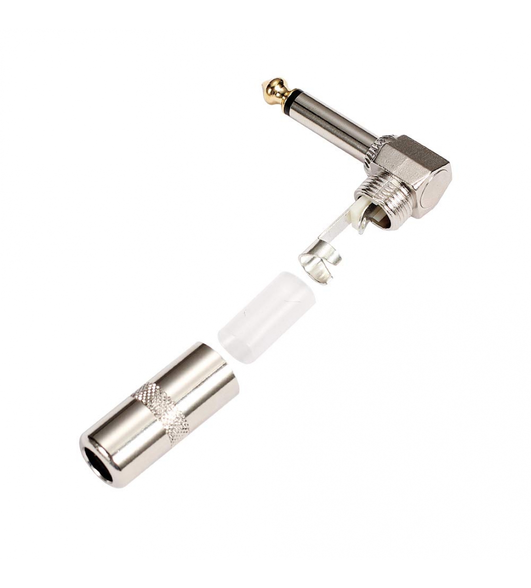 Spina audio ad angolo retto da 6,35 mm, resistente connettore jack TS mono maschio a saldatura per altoparlante/chitarra/microfono