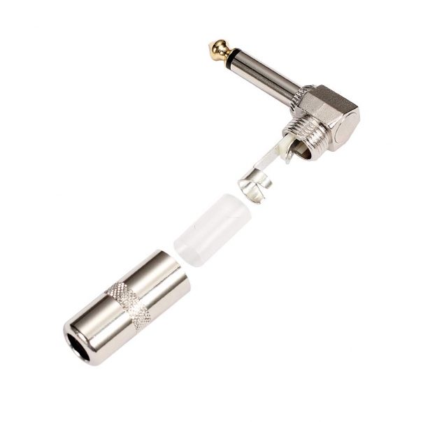 Spina audio ad angolo retto da 6,35 mm, resistente connettore jack TS mono maschio a saldatura per altoparlante/chitarra/microfono