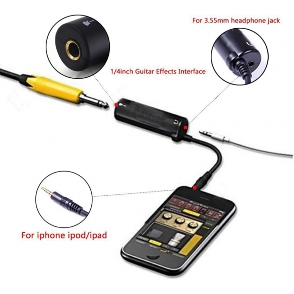 Collegamento convertitore adattatore interfaccia effetti chitarra per iPhone,iPod touch