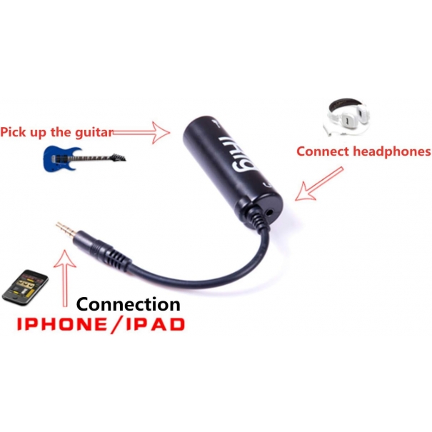 Collegamento convertitore adattatore interfaccia effetti chitarra per iPhone,iPod touch
