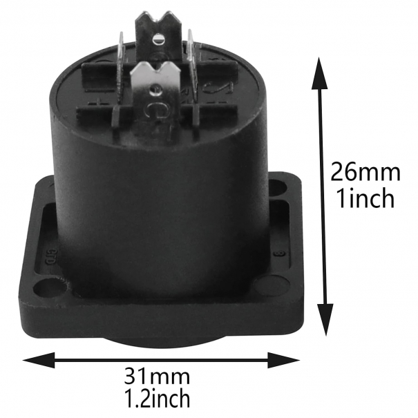 Connettore presa per montaggio a pannello speakon a 4 poli